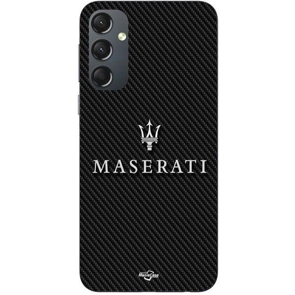 Funda Para Samsung Galaxy S25 FE Maserati Blanco Fondo Carbono Maniacase Negro-image