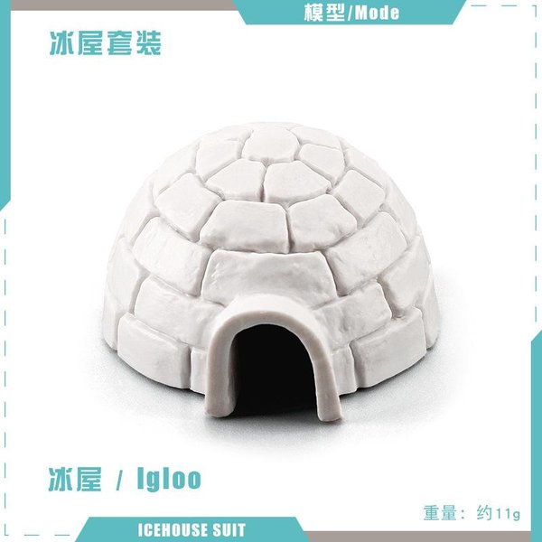 Realistyczne Modele Igloo NiedźWiedź Biegun PółNocny Figurki Arktyczne Zabawka Zestaw Figurek Na Choinkę ZwierzęTa Arktyczne Dom White-image