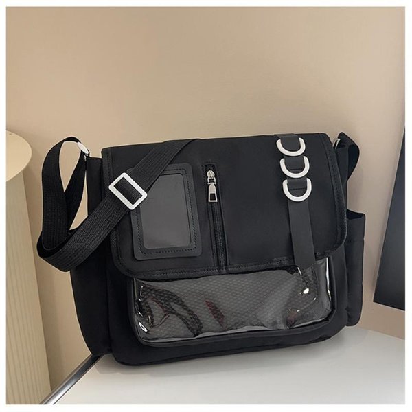 Nowe JapońSkie Torby Szkolne Harajuku Dla DziewcząT Nowe Przezroczyste Itabag Torba Na Ramię Crossbody PłYtka Do Ekspozycji Odznak DIY Torba Ita Niebieski-image