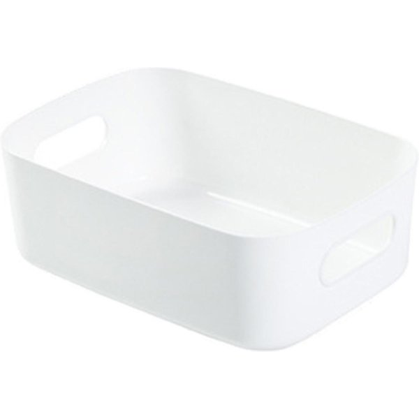 Cesta De Almacenamiento De Escritorio PP Caja De Almacenamiento De CosméTicos Organizador De ArtíCulos Varios De Escritorio Con Asa Para S Blanco-image