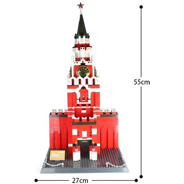 1048 SZT WieżA Spasska Moskiewski Kreml Klocki Budowlane ŚWiatowej SłAwy Architektura Klocki Zabawki Dla Dzieci Prezenty Red-image