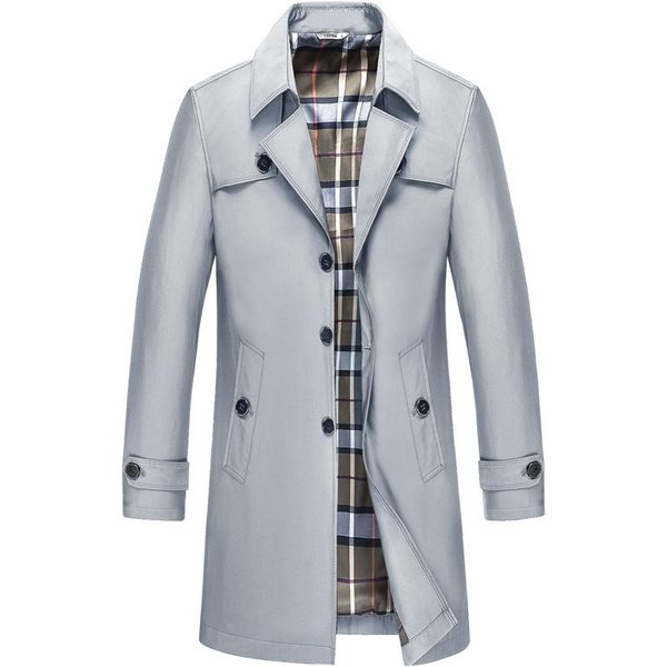 Gabardina De Hombre De Talla Grande De OtoñO E Invierno, Chaqueta De Hombre Mediana Y Larga XL Gray-image