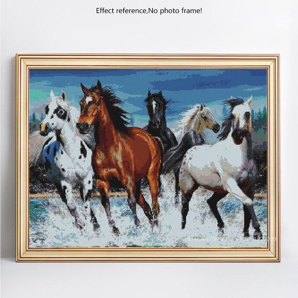 5D DIY Pintura De Diamantes Venta Caballo Redondo Completo Imagen De Diamantes De ImitacióN Bordado De Diamantes 20X30CM-image