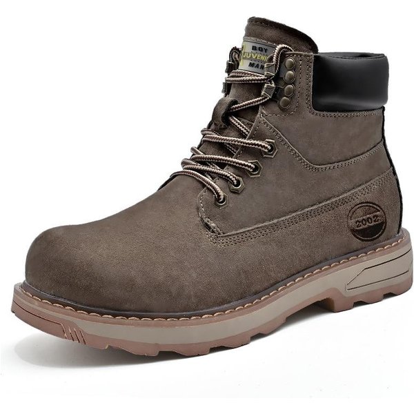 Nuevas Botas De Trabajo De Cuero Genuino De Estilo BritáNico De CañA Media Para Hombre, Botas De Trabajo De OtoñO E Invierno, Botas De Trabajo De CañA Alta Para Hombre, Botas De Trabajo 44-image
