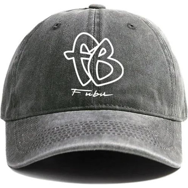 Fubu Fb Czapki Baseballowe Zniszczone Czapki Dad Cap MężCzyźNi Kobiety Retro Outdoor Letnie Regulowane Czapki Casual Wszechstronne Ochrona PrzeciwsłOneczna Adjustable Gray-image