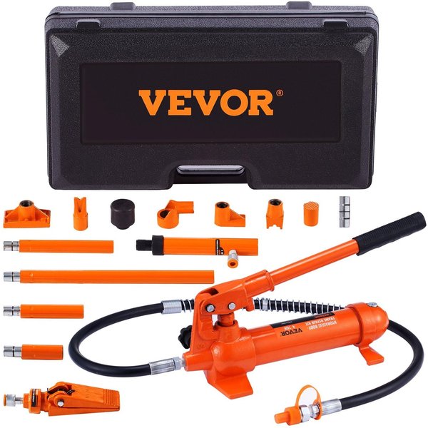 Kit Porta Power De 4 Toneladas, Gato HidráUlico PortáTil Con Manguera De Aceite De 3.9 Pies/1.2 M, Kit De ReparacióN De Chasis Para CarroceríA De AutomóViles Con Estuche De Almacenamiento Para ReparacióN De Coches, Camiones, Granjas-image
