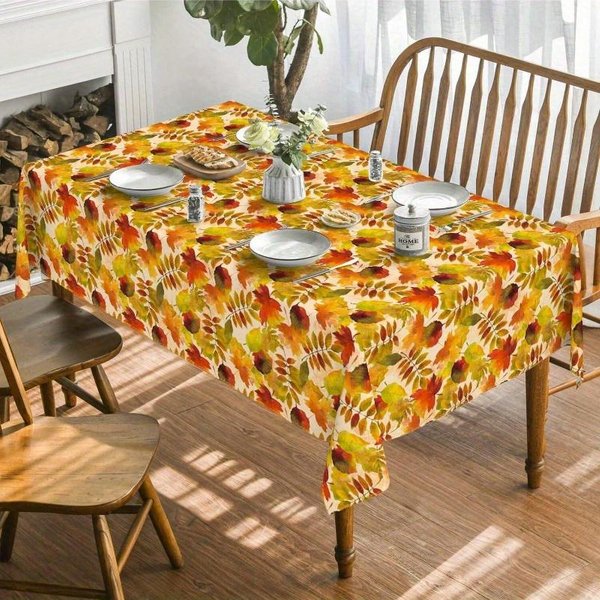 Mantel Rectangular De Cosecha De OtoñO Para DecoracióN De Mesa Fiesta NavideñA Mantel Impermeable Reutilizable Para Mesas Cocina Comedor 140X180Cm-image