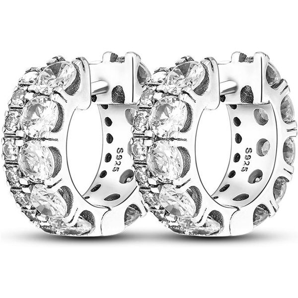 Pendientes De Aro AutéNticos De Plata De Ley 925 Para Mujer, JoyeríA Con Circonita CúBica Pavé Brillante, Pendientes Sencillos, Regalo Para Amigas-image
