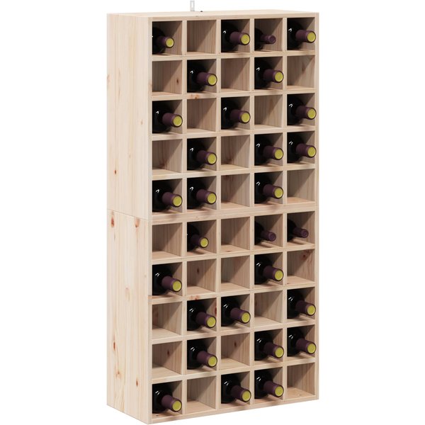 EstanteríA Para Vino 2 Uds Natural 56 X 25 X 56 Cm Madera De Pino Macizo-image