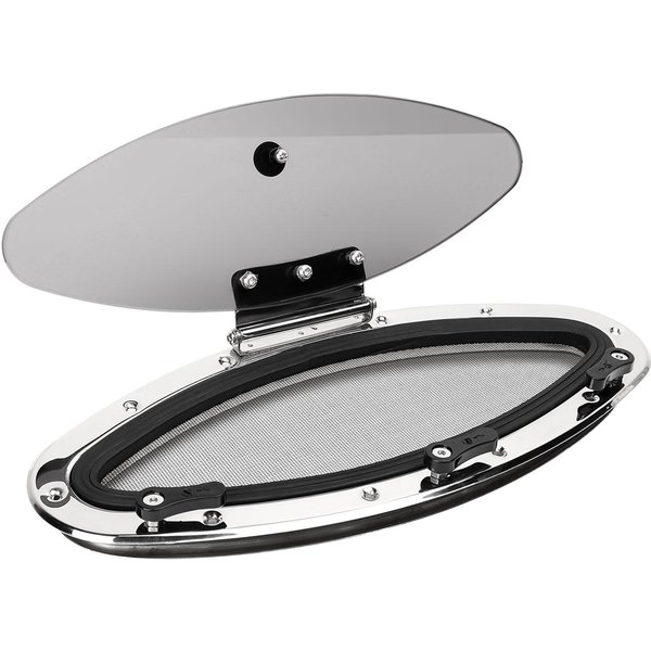 Ojo De Buey Ovalado Para Barco De 16,06 X 5,83 Pulgadas Con Apertura Hacia El Interior, Vidrio Templado, Resistente A Los Rayos UV Y Al Agua.-image