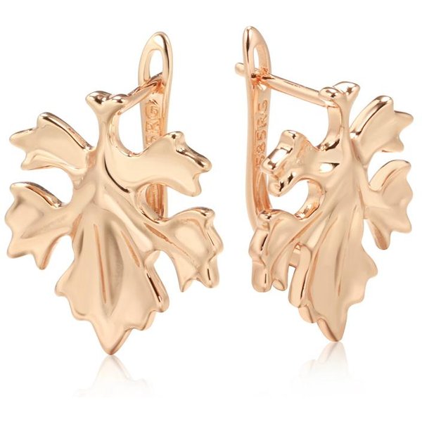 Nueva Tendencia Pendientes Colgantes De Hoja Para Mujer Moda Color Oro Rosa JoyeríA De Metal Creativa ÚNicos RomáNticos Pendientes De Boda-image