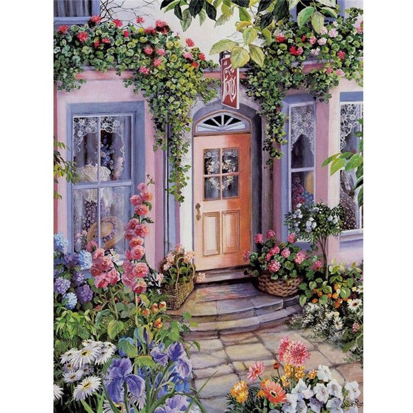 Bordado De Diamantes Paisaje JardíN Pintura De Diamantes Redondos Completos ImáGenes De Paisaje De PedreríA 20X30CM-image