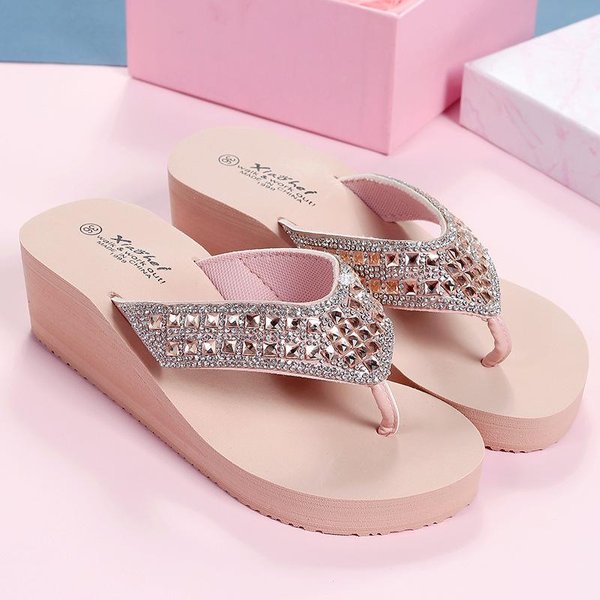 Chanclas De Plataforma Para Mujer, Zapatillas De BañO De Verano, Zapatos De Playa Para Exteriores, Sandalias Ligeras, Chanclas Para Mujer, Zapatos Para Mujer 36 Brown-image