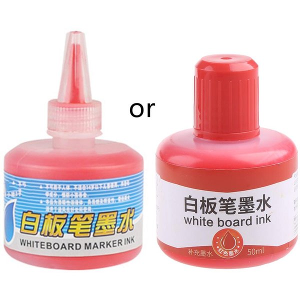1 Botella De 50 Ml De Tinta De Repuesto Para Rellenar Tintas De Rotulador De Pizarra Blanca, Negro, Rojo Y Azul. Rojo-image