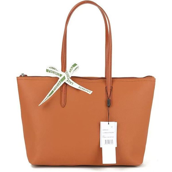 Bolso De Cocodrilo Bolso De Mano Grande Para Mujer Gran Capacidad Color SóLido Bolso De Hombro Tendencia De Moda Bolso Tote Para El DíA A DíA Brown-image