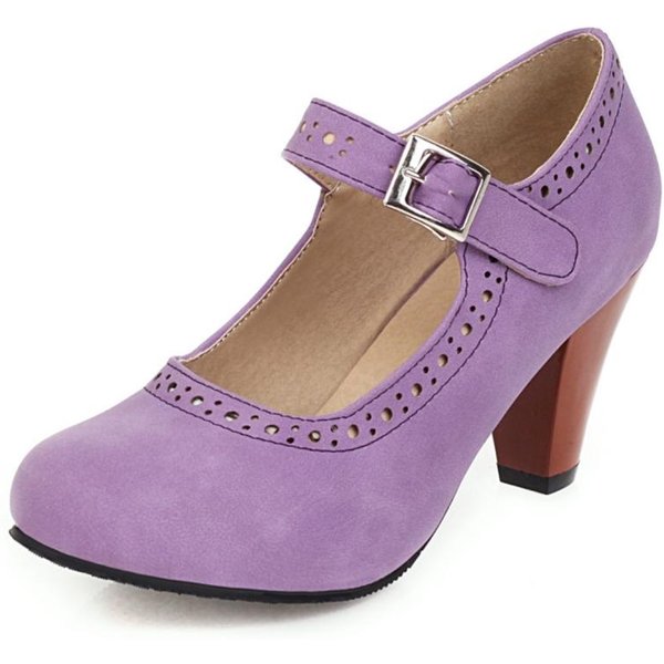 Eleganckie Fioletowe Nude Zielone Damskie CzółEnka Na Wysokim Obcasie Buty Mary Janes DużY Rozmiar 45 Casualowe Imprezowe Biurowe ŚLubne Buty Damskie Wygodne 36 Brown-image