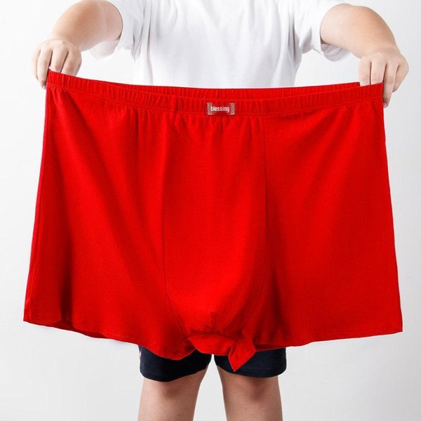 MęSkie Bokserki BawełNiane Plus Size - LuźNy KróJ Z Wysokim Stanem Dla MężCzyzn W śRednim Wieku I Starszych 3XL Red-image