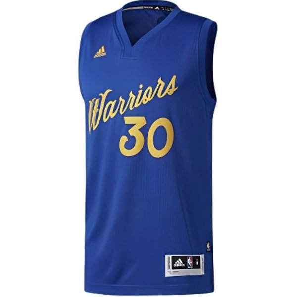 Camiseta De Baloncesto Casual Adidas NBA Stephen Curry EdicióN NavideñA No. 30 Tops Para Hombre Azul BT8422 XXL Blue-image