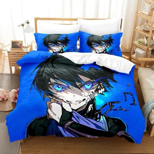 Kolekcja PośCieli Bachira Blue Lock Rozmiar Pojedynczy Twin PełNy Queen King Sypialnia ChłOpcóW DorosłYch Poszewki Na KołDrę 3D Anime Z Kolekcją PośCieli 140X200Cm-2Pcs-image