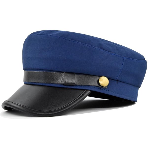 Czapka Z Daszkiem Vintage Granatowa Czapka Styl Brytyjski OśMiokąTna Czapka Beret Czapki Czapka Malarska Czapka Gazeciarza Czapka Jesienna Zimowa Kobiety MężCzyźNi Niebieski-image
