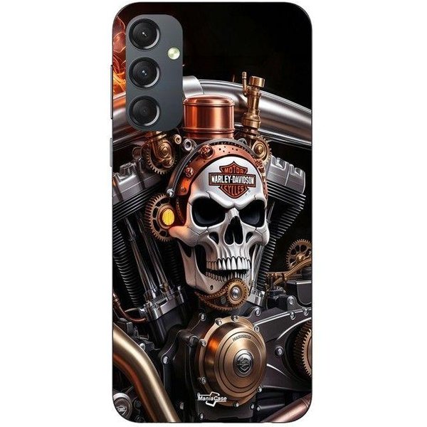 Etui Dla Samsung Galaxy S24 Harley Davidson Mechaniczna Czaszka Maniacase Czarny-image