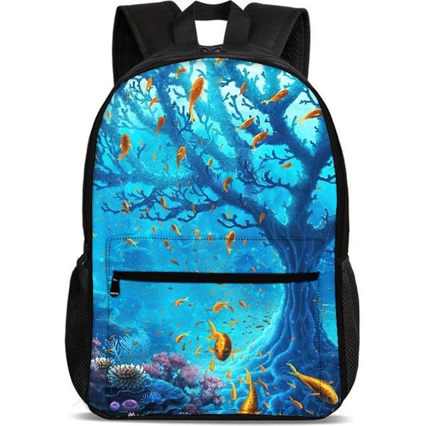 Mochila Mundo Submarino VersáTil Dibujos Animados Gran Capacidad Exterior Viaje MontañIsmo NiñO Y NiñA Escuela CumpleañOs Mejor Regalo-image
