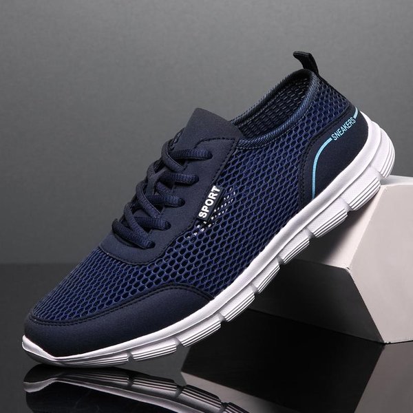 Zapatillas Ligeras Para Hombre, Zapatos Casuales De Talla Grande, Zapatillas De Deporte De Malla Transpirables Para Correr En Verano, 48 48 Azul-image