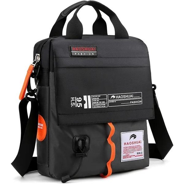Nowa Marka MęSka Torba Na Ramię Wysokiej JakośCi ChłOpięCa Torba Crossbody Lekka MęSka Torba Listonoszka Nylonowa MęSka Torba Biznesowa MożE PomieśCić A4 Czarny-image