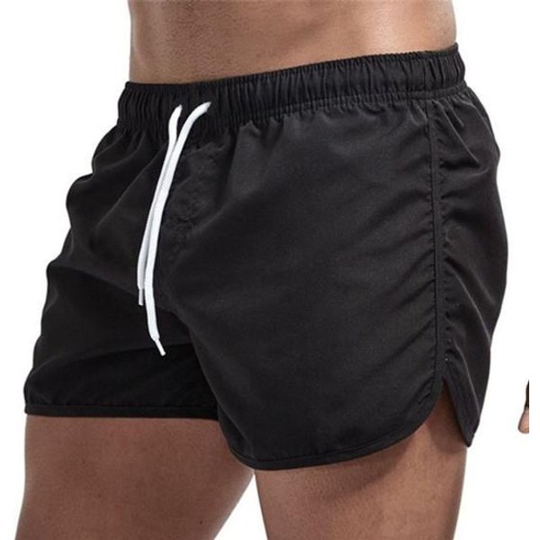 Letnie Spodenki PlażOwe Surfingowe Z Niskim Stanem Elastycznym Pasem I Sznurkiem OddychająCe Z Bocznym Nieregularnym WykońCzeniem MęSkie Spodenki KąPielowe 3XL Czarny-image