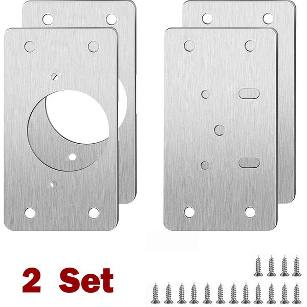 Bisagras De Cierre Bisagra De Placa FijacióN De Puerta De Armario Acero Inoxidable 2 Pair-image