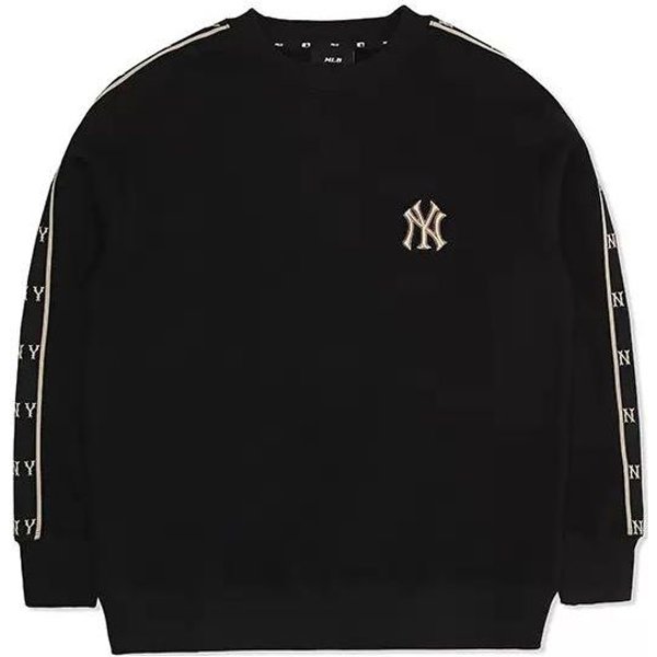 MLB New York Yankees FW22 Jednolita Bluza Z Nadrukiem Logo OkrąGłY Dekolt DłUgi RęKaw Unisex Bluza Czarna 3AMTM0826-50 L Gray-image