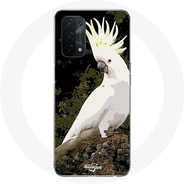 Funda Para Oppo A74 5G - Maniacase - Cacatuas Loros - Flexible - Blanca - SintéTica Blanco-image