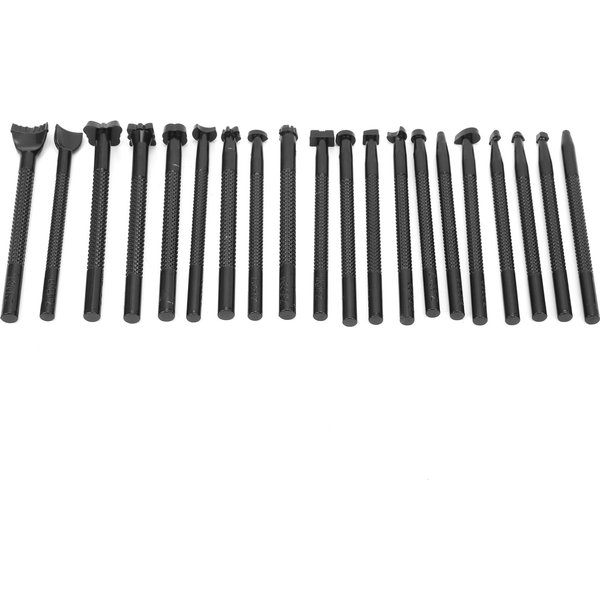 Juego De 20 Piezas De Herramientas De PunzóN Para Estampar Trabajo Del Cuero FabricacióN De Sillas De Montar DIY ArtesaníA En Cuero Tallado Estampador Black-image