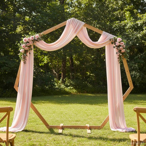 Arco De Boda MarróN Claro 221 X 92 X 216 Cm Madera De Pino Macizo-image