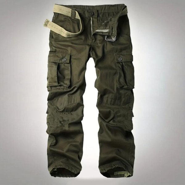 Pantalones Cargo De Corte Holgado Para Hombre Con MúLtiples Bolsillos - Resistentes Al Desgaste, Tallas Grandes, Pierna Recta, Pantalones Casuales Para Deportes Al Aire Libre 44 White-image