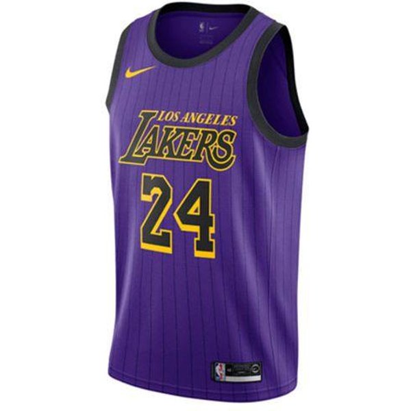 Nike Transpirable NBA Lakers EdicióN Ciudad Kobe 24 18-19 Camiseta Swingman Hombre Tops Morado AV4270-505 S-image