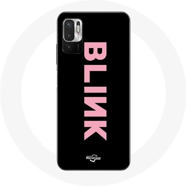 Funda Para Xiaomi Redmi Note 10 5G Blink Fandom Logotipo De Blackpink Rosa Fondo Negro-image