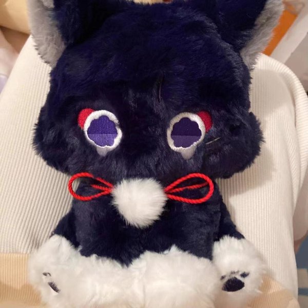 MuñEco De Peluche Lindo Gato Scaramouche De Anime 22Cm Genshin Impact Wanderer Mascota Almohada Rellena De Cosplay Juguete Regalo De CumpleañOs 22Cm Gray-image