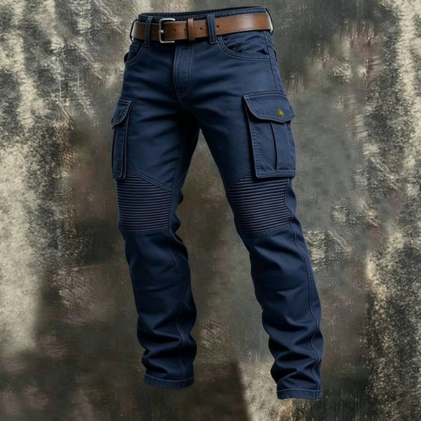 MęSkie 100% BawełNa Taktyczne Outdoorowe Codzienne Spodnie Cargo Z Wieloma Kieszeniami Proste Robocze XXL Kolor Granatowy-image