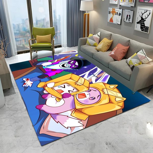 Dywan Happy Foxy Boxy I Rocky Lankybox Do Domu, Salonu, Sypialni, Na Sofę, Wycieraczka, Dekoracja, Dywanik Dla Dzieci, AntypośLizgowa Mata PodłOgowa 40X60Cm-image