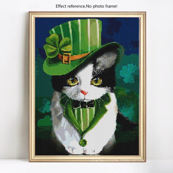 Pinturas De Diamantes 5D DIY Gato Animal Taladro Completo Bordado De Diamantes Imagen Mosaico De Diamantes 20X30-image
