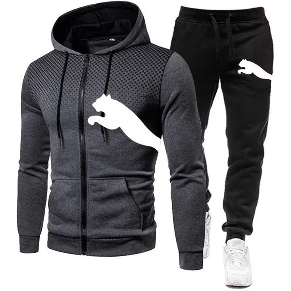Conjunto De Sudadera Con Capucha Para Hombre OtoñO E Invierno, Conjunto De Sudadera Con Capucha + Pantalones, Ropa Deportiva Para Correr Y Ocio XL-image
