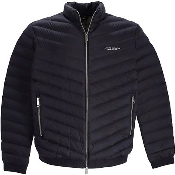 Chaqueta De PlumóN De Manga Larga Con Cremallera Y Cuello Alto De Color Liso Armani Exchange Ropa De Abrigo Para Hombre 8NZB52-ZNW3Z-5578 XS Black-image