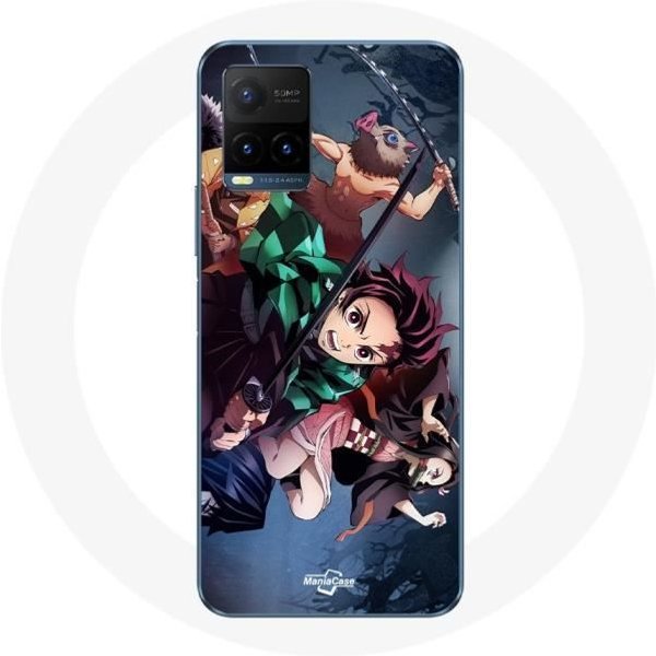 Coque Pour Vivo Y21S 2021 / Y21 2021 Tanjiro Nezuko Et Inosuke Slayer Kimetsu No Yaiba Manga-image