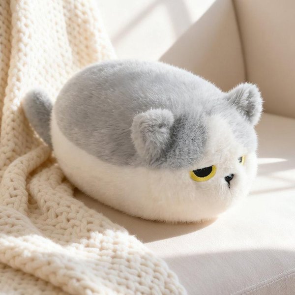 Seria MiaucząCy Kot Pluszowa Zabawka MięKki Puszysty KrąGłY Kot Wypchana Lalka Uroczy Kociak Sofa WystróJ Domu Prezent Urodzinowy Dla Kobiet DziewcząT 25Cm-image