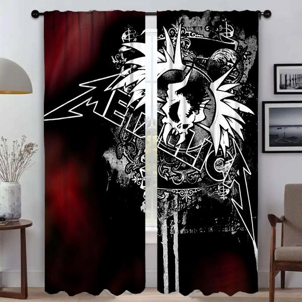 ZasłOny ZaciemniająCe Do Salonu M-Metallicas ZasłOna Okienna Do Pokoju 2 Panele Przegroda Dekoracja Na Halloween Kuchnia Elegancka W50Xh70Cmx2Pcs-Cl-image