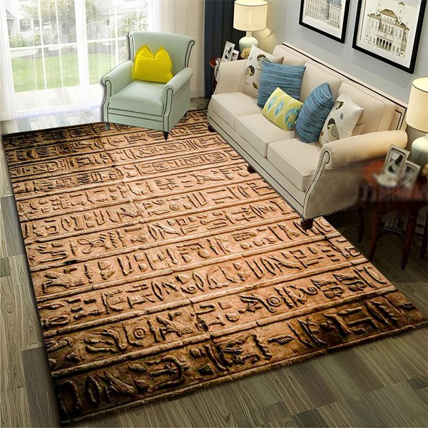 Egipski Faraon Hieroglify Symbol Dywanik Dywan Do Domu Salon Sypialnia Sofa Wycieraczka Dekoracja, Dywanik Dla Dzieci AntypośLizgowa Mata PodłOgowa 40X60Cm Brown-image