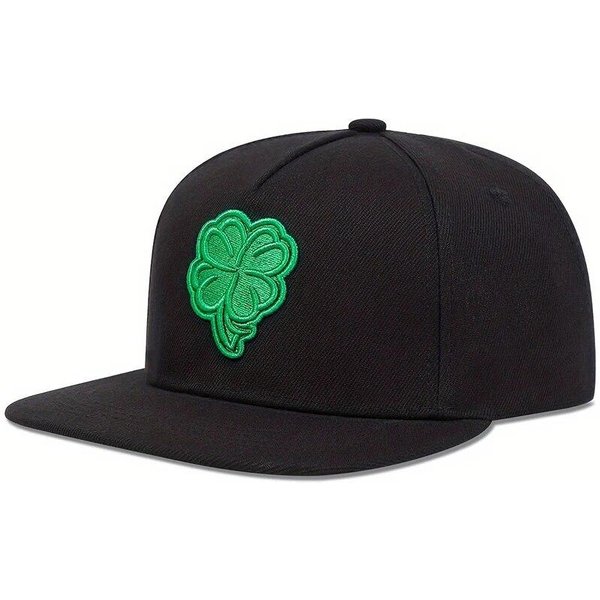 Gorras De BéIsbol Hip-Hop Unisex Con Bordado De TréBoles Primavera OtoñO Ajustables Para Exteriores Casuales Gorra Protectora Solar Black-image