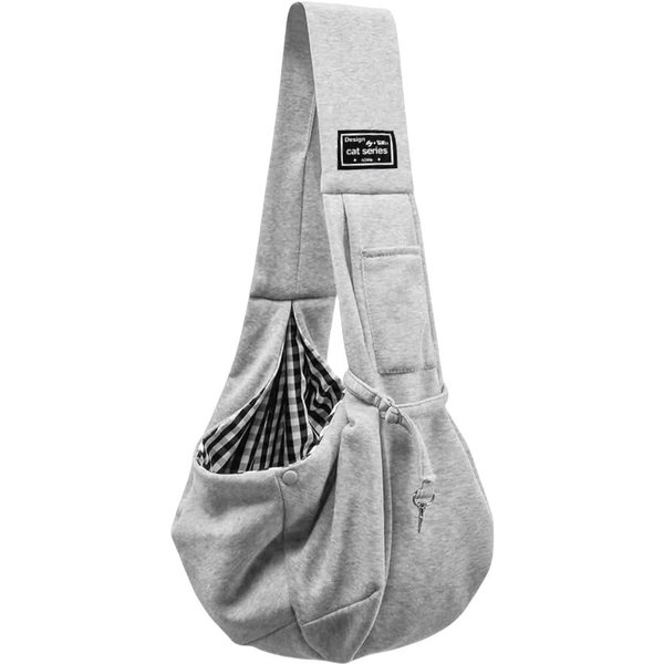 AlgodóN CóModa Bolsa Para Perro Mascota Exterior Bandolera Bolso De Hombro Viaje Al Aire Libre PortáTil Gato Cachorro Bolsa Sling Suministros Para Transportar Mascotas Gris-image