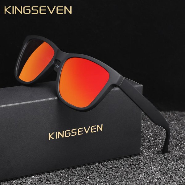 Kingseven - Nuevas Gafas De Sol De Moda Para Hombre Y Mujer, Con ProteccióN UV400, Lentes Polarizadas, Montura Grande Mate CláSica De Alta Calidad, Para Conducir-image
